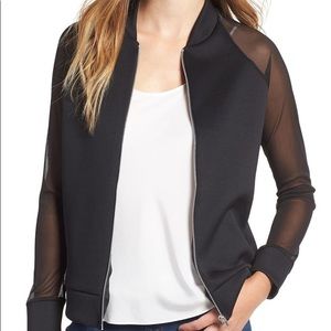 Misguided Petite Mesh Sleeve Bomber Jacket